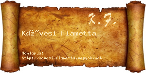 Kövesi Fiametta névjegykártya